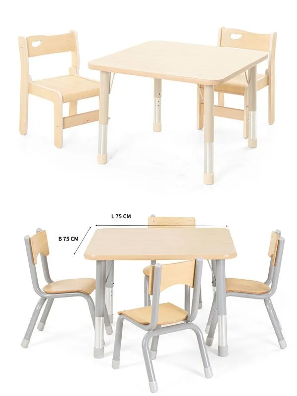 Square table Owlaf in beige and grey with chair Ole and chair Owlaf Square table Owlaf in beige and grey with chair Ole and chair Owlaf